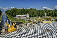 PETERHOF, RUSSIA - JUNE 29, 2017: Scenic view from
