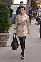 Actress Rose McGowan arrives at a downtown hotel o