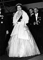 Accompanied by the Duke of Edinburgh, H.M The Quee