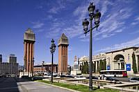 Spain, Catalunya, Barcelona, Placa d'Espanya, Vent
