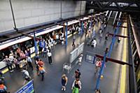 Spain, Madrid, Principe Pio Metro Station.