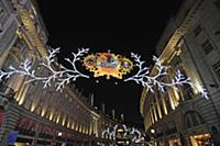 England, London, Christmas Lights Upper Regent Str