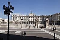 Spain, Madrid, exterior of the Palacio Real.