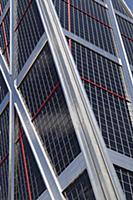 Spain, Madrid, Detail of Puerta de Europa at Plaza