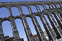 Spain, Castille-Leon, Segovia, Roman Aqueduct.