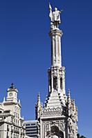 Spain, Madrid, Statue of Christopher Columbus at P