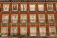 Spain, Madrid, Apartments in the Plaza Mayor.