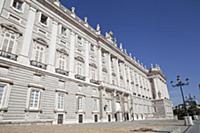 Spain, Madrid, exterior of the Palacio Real.