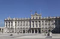 Spain, Madrid, exterior of the Palacio Real.