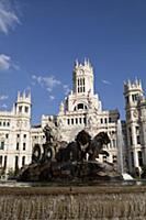 Spain, Madrid, Statue of Cibeles at Plaza de la Ci