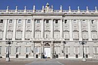 Spain, Madrid, exterior of the Palacio Real.