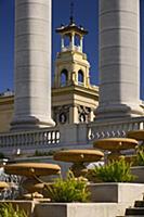 Spain, Catalunya, Barcelona, Montjuic, View throug