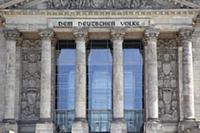 Germany, Berlin, Mitte, Reichstag building with gl