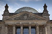 Germany, Berlin, Mitte, Reichstag building with gl