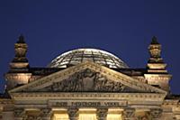 Germany, Berlin, Mitte, Reichstag building with gl