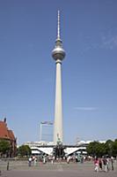 Germany, Berlin, Mitte, Fernsehturm TV Tower seen 