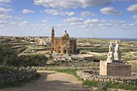 Malta, Gozo, Ta Pinu, Sanctuary church seen form h