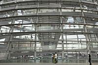 Germany, Berlin, Mitte, Reichstag building with gl