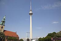Germany, Berlin, Mitte, Fernsehturm TV Tower seen 