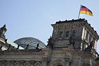 Germany, Berlin, Mitte, Reichstag building with gl