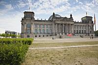 Germany, Berlin, Mitte, Reichstag building with gl