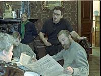 Съемки фильма «Цареубийца», (1991). На фото: Олег 