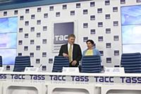 Дмитрий Песков. Конференция. ТАСС. Москва, Россия.
