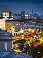 Арбатская площадь. Ночная Москва.