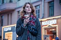 Фотосессия девушки на вечернем Арбате
