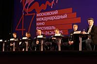 Пресс-конференция, посвященная фильму открытия 47-го Московского международного кинофестиваля (ММКФ) - военной драме «В списках не значился»